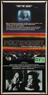 6k847 POLTERGEIST Aust daybill 1982 Tobe Hooper horror classic, they're here, Heather O'Rourke!