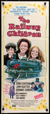 6k856 RAILWAY CHILDREN Aust daybill 1971 Jenny Agutter, what secret turns their world upside down?