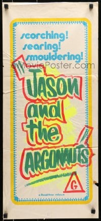 6k877 ROADSHOW Aust daybill 1980s searching & smouldering, Jason & the Argonauts, hand-painted!