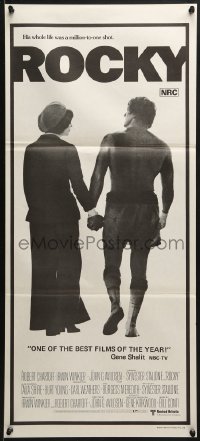 6k880 ROCKY Aust daybill 1977 Sylvester Stallone with Talia Shire, boxing classic!