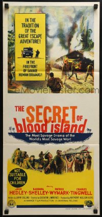 6k893 SECRET OF BLOOD ISLAND Aust daybill 1965 in the tradition of the great escape adventure!