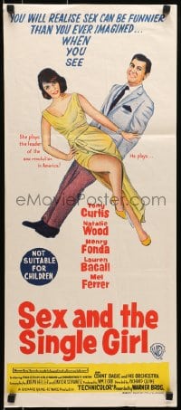 6k897 SEX & THE SINGLE GIRL Aust daybill 1965 great full-length image of Tony Curtis & sexiest Natalie Wood!