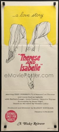 6k949 THERESE & ISABELLE Aust daybill 1970 Radley Metzger, lesbian Essy Persson & Anna Gael!