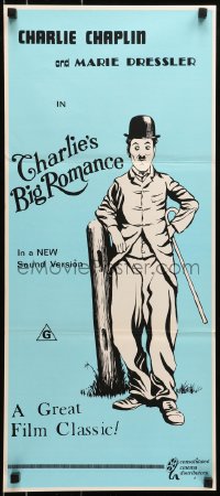 6k956 TILLIE'S PUNCTURED ROMANCE Aust daybill R1970s Marie Dressler, great art of Charlie Chaplin!