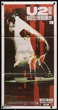 6k970 U2 RATTLE & HUM Aust daybill 1988 great image of Irish rockers Bono & The Edge