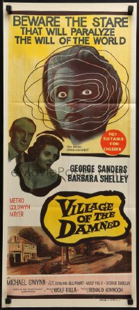 6k974 VILLAGE OF THE DAMNED Aust daybill 1960 George Sanders. the story of the weird child-demons!