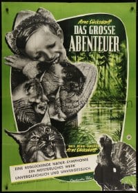 6k282 GREAT ADVENTURE German 33x47 1954 different art of the Swedish wilderness by Bonneaud!