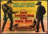 6k283 LAST TRAIN FROM GUN HILL German 33x47 1960 Kirk Douglas, Anthony Quinn, directed by John Sturges!