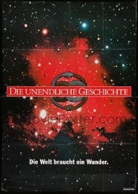 6k288 NEVERENDING STORY teaser German 33x47 1984 Wolfgang Petersen, cool image of space!