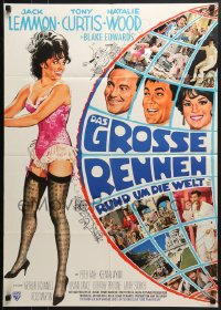 6k335 GREAT RACE German 1965 Blake Edwards, completely different art of Wood, cast by Streimann!
