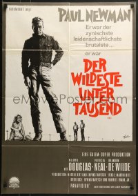6k341 HUD German 1963 Rolf Goetze art of Paul Newman as the man with the barbed wire soul!