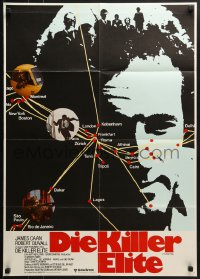 6k348 KILLER ELITE German 1976 art of James Caan & map, directed by Sam Peckinpah!