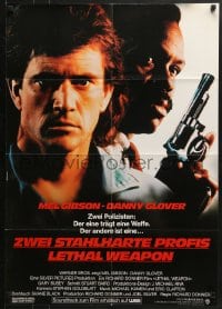 6k353 LETHAL WEAPON German 1987 great close image of cop partners Mel Gibson & Danny Glover!