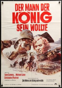 6k357 MAN WHO WOULD BE KING German 1975 art of Sean Connery & Michael Caine by Tom Jung!