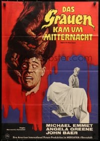 6k368 NIGHT OF THE BLOOD BEAST German 1962 different artwork of monster hand holding severed head!