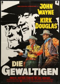 6k415 WAR WAGON German R1970s cowboys John Wayne & Kirk Douglas, western armored stagecoach action!