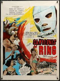 6k140 CAMPEONES DEL RING Mexican poster 1972 luchador lucha libre masked wrestler wrestling!