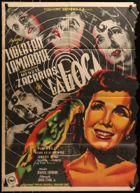 6k154 LA LOCA Mexican poster 1952 art of Mad Woman Libertad Lamarque by Juan Antonio Vargas Ocampo!
