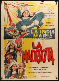 6k155 LA MADRECITA Mexican poster 1974 wacky artwork of Maria Elena Velasco in title role!