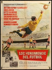 6k162 LOS FENOMENOS DEL FUTBOL Mexican poster 1964 Antonio Espino Clavillazo, soccer football art!