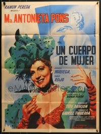6k172 UN CUERPO DE MUJER Mexican poster 1949 sexy Maria Antonieta Pons by Juanino Renau Berenguer!