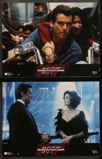 6k122 TOMORROW NEVER DIES 12 French LCs 1997 Pierce Brosnan as Bond, Michelle Yeoh, Teri Hatcher!