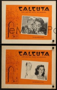6k011 CALCUTTA 8 South American LCs R1950s Alan Ladd & sexy Gail Russell in India!