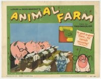 6m038 ANIMAL FARM LC #6 1955 cartoon from classic George Orwell novel, scene w/pigs at typewriters!