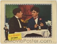 6m168 CITY LIGHTS LC #8 R1950 c/u of Charlie Chaplin baffled by Harry Myers' change of attitude!
