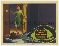 6m169 CITY OF FEAR LC #6 1959 sexiest Patricia Blair in nightie enters Vince Edwards' room!