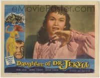 6m234 DAUGHTER OF DR JEKYLL LC 1957 Edgar Ulmer, super close up of terrified Gloria Talbott!