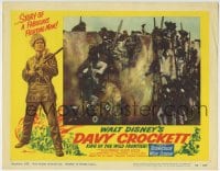 6m239 DAVY CROCKETT, KING OF THE WILD FRONTIER LC #7 1955 Fess Parker helps protect Alamo walls!