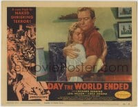 6m241 DAY THE WORLD ENDED LC #4 1956 Roger Corman, Richard Denning comforts sexy Lori Nelson!