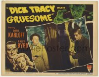 6m282 DICK TRACY MEETS GRUESOME LC #4 1947 cop Lyle Latell gets the drop on Boris Karloff!