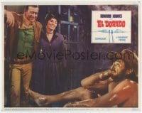 6m337 EL DORADO LC #2 1966 John Wayne & Charlene Holt laugh at Robert Mitchum naked in bath!