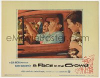 6m353 FACE IN THE CROWD LC #4 1957 close up of Andy Griffith & Patricia Neal laughing in car!