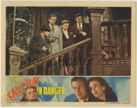 6m357 FALCON IN DANGER LC 1943 Tom Conway pointing gun with dead man & three others on staircase!