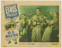 6m398 G.I. BLUES LC #5 1960 great image of Elvis Presley in uniform playing guitar with band!