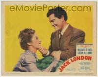 6m519 JACK LONDON LC 1943 close up of Michael O'Shea smiling at pretty Susan Hayward!