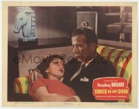6m563 KNOCK ON ANY DOOR LC #3 1949 Candy Toxton laying in Humphrey Bogart's lap, Nicholas Ray!