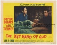 6m584 LEFT HAND OF GOD LC #5 1955 Gene Tierney watches priest Humphrey Bogart talk to Philip Ahn!