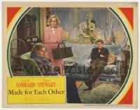 6m619 MADE FOR EACH OTHER LC 1939 Carole Lombard standing between James Stewart & Lucile Watson!