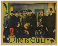 6m705 ONE IS GUILTY LC 1934 detective Ralph Bellamy confronts Rita La Roy in crowded room!