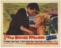 6m714 PALM SPRINGS WEEKEND LC #2 1963 c/u of sexy Connie Stevens & Robert Conrad by convertible!