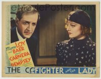 6m742 PRIZEFIGHTER & THE LADY LC 1933 pretty Myrna Loy stares at distraught Otto Kruger, very rare!