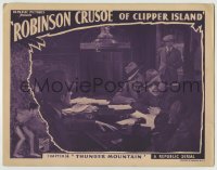 6m770 ROBINSON CRUSOE OF CLIPPER ISLAND chapter 14 LC 1936 man with gun approaches table of men!