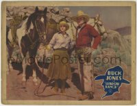 6m809 SHADOW RANCH LC 1930 c/u of Buck Jones & Marguerite De La Motte standing by their horses!