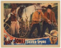 6m821 SILVER SPURS LC 1936 Muriel Evans watches Buck Jones hold the bad guy at gunpoint!
