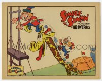 6m822 SIMPLE SIMON LC 1935 great Ub Iwerks art of him chased by pieman up giraffe's neck at circus!