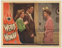 6m960 WEIRD WOMAN LC 1944 Lon Chaney Jr. & Anne Gwynne stare at Elizabeth Russell in bath robe!
